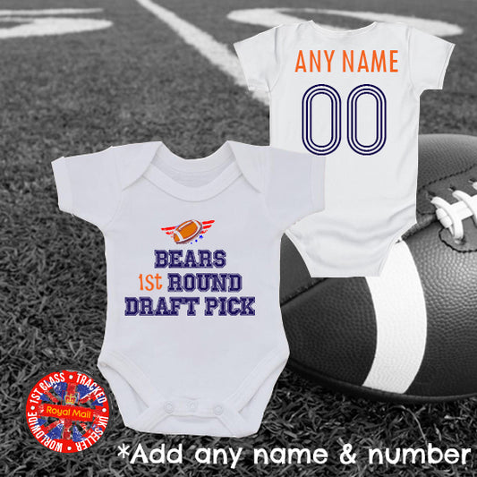 Bears 1st Round Draft Pick Personalised Bodysuit