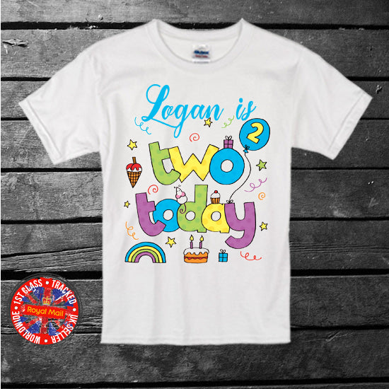 Personalised "Two Today" Birthday T-shirt