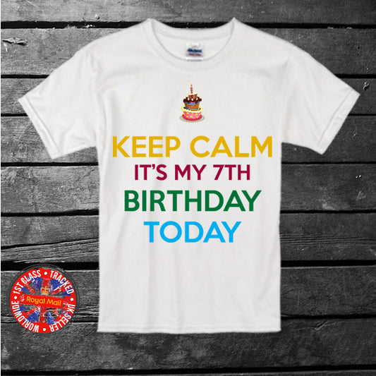 Personalised Keep Calm Birthday T-shirt