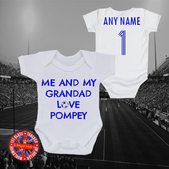 Me & My Grandad Love Pompey Personalised Bodysuit