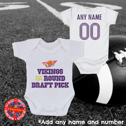 Vikings 1st Round Draft Pick Personalised Bodysuit