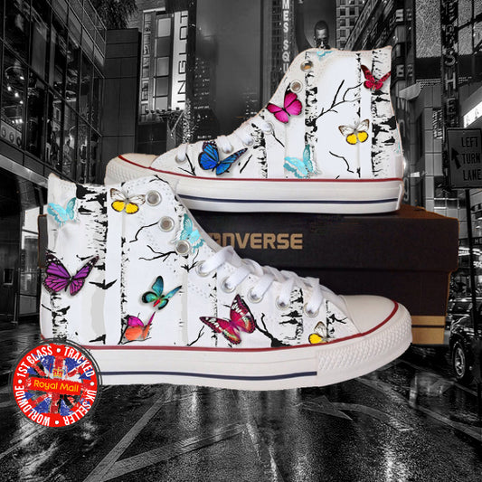 Butterfly Collage All Star Converse Unisex Hi Tops