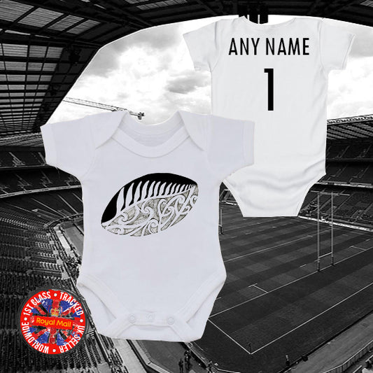 New Zealand Haka Personalised Rugby Bodysuit