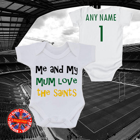 Me & My Mum Love The Saints Personalised Bodysuit