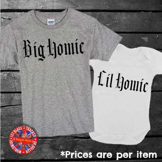 Big Homie Lil Homie Matching T-shirt Set