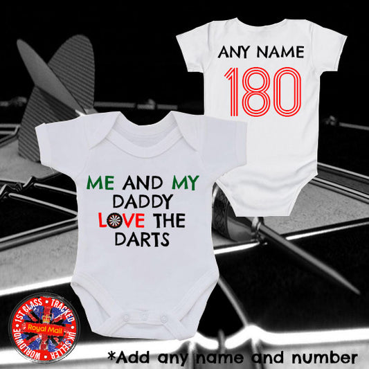 Me & My Daddy Love The Darts Personalised Bodysuit