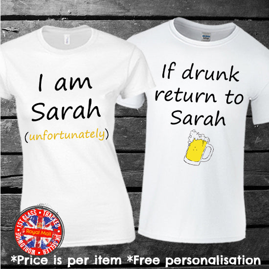 Drunk Night Out Personalised Matching T-shirt Set