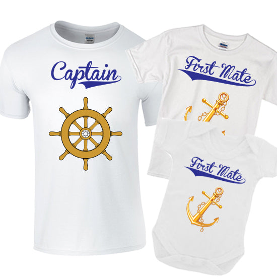 Captain & First Mate Matching T-shirt Set