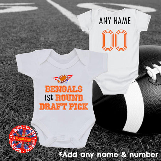 Bengals 1st Round Draft Pick Personalised Bodysuit