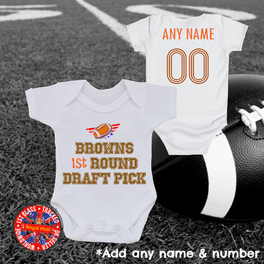 Browns 1st Round Draft Pick Personalised Bodysuit