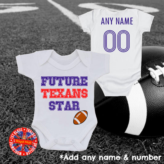 Future Texans Star Personalised Bodysuit