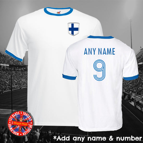 Finland Personalised Football Ringer T-shirt