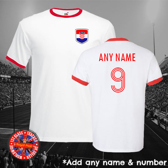 Croatia Personalised Football Ringer T-shirt