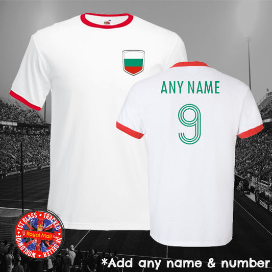 Bulgaria Personalised Football Ringer T-shirt