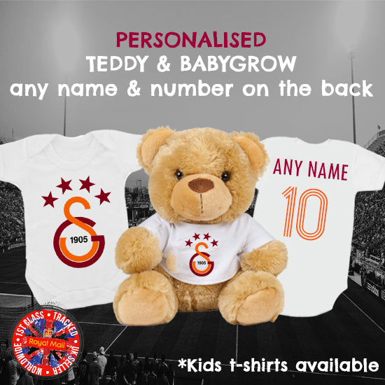 Galatasaray Personalised Matching Teddy Bear & Bodysuit