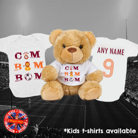 Galatasaray "CIM BOM BOM" Personalised Matching Teddy Bear & Bodysuit