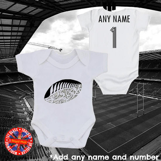 New Zealand All Blacks Personalised Bodysuit