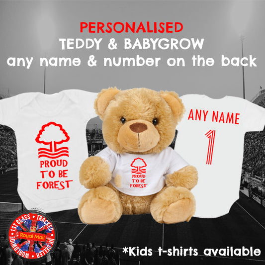 Proud To Be Forest Personalised Matching Teddy Bear & Bodysuit