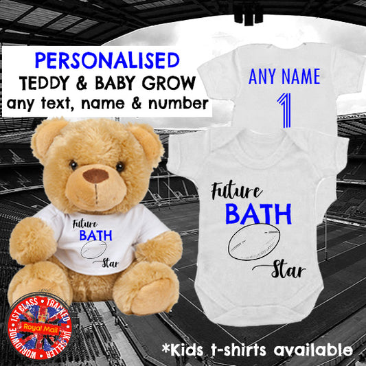 Bath "Future Star" Personalised Matching Teddy Bear & Bodysuit