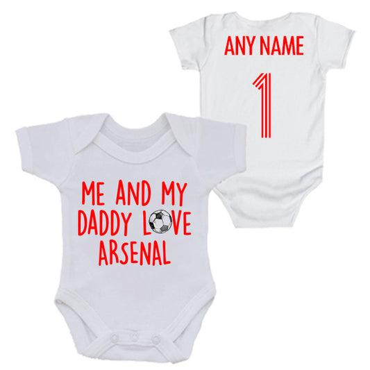 Me & My Daddy Love Arsenal Personalised Bodysuit