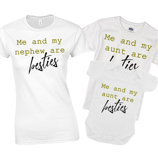 Besties Auntie - Nephew Matching T-Shirt Set Bodysuit