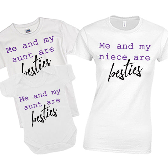 Besties Auntie - Niece Matching T-Shirt Set Bodysuit