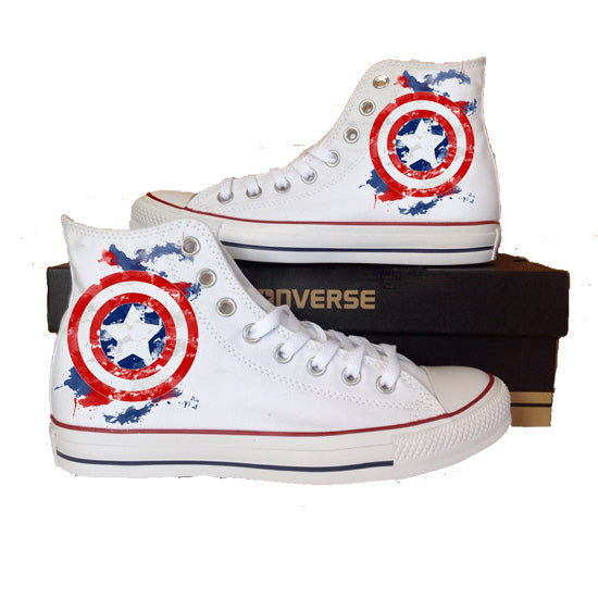 Captain America All Star Converse Unisex Hi Tops