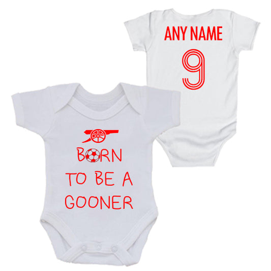 Born To Be A Gooner Personalised Bodysuit