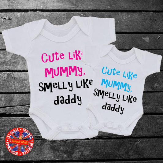 Cute Like Mummy, Smelly Like Daddy Bodysuit