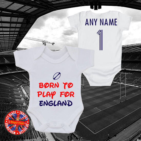 Born to play for England Personalised Bodysuit