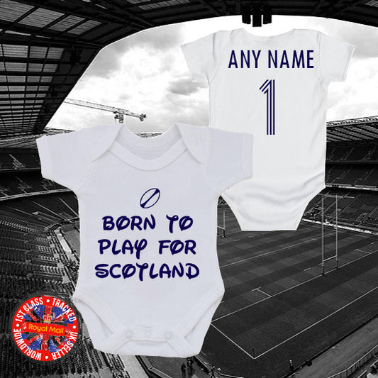 Born to play for Scotland Personalised Bodysuit