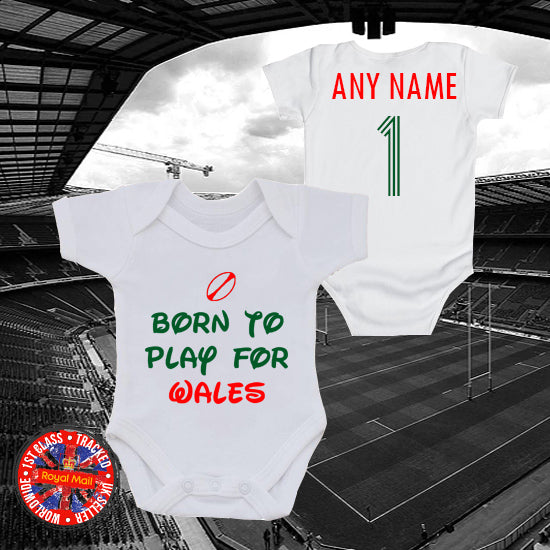 Born to play for Wales Personalised Bodysuit