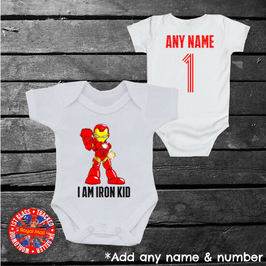 Iron Kid Personalised Bodysuit