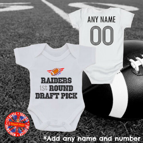 Raiders 1st Round Draft Pick Personalised Bodysuit