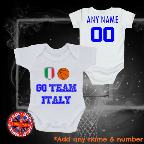 Italy Italia Basketball Personalised Babygrow