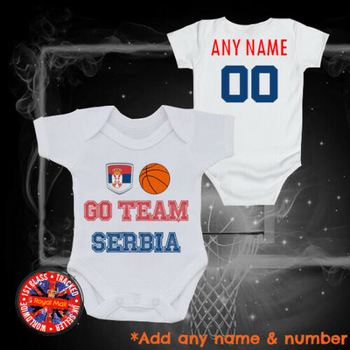 Serbia Srbija Basketball Personalised Babygrow