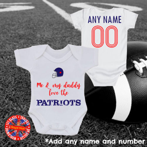 Me & My Daddy Love The Patriots Personalised Bodysuit