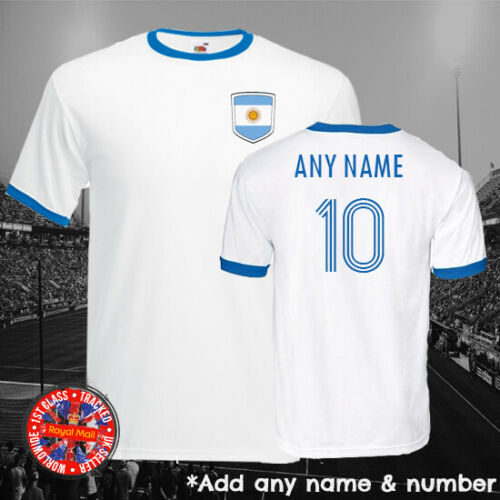 Argentina Personalised Football Ringer T-shirt