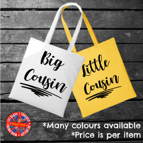 Big Little Middle Cousin Reusable Cotton Shopping Tote Bag