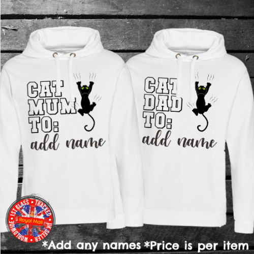 Cat Mum - Cat Dad Personalised Unisex Hoodie