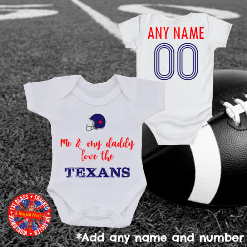 Me & My Daddy Love The Texans Personalised Bodysuit