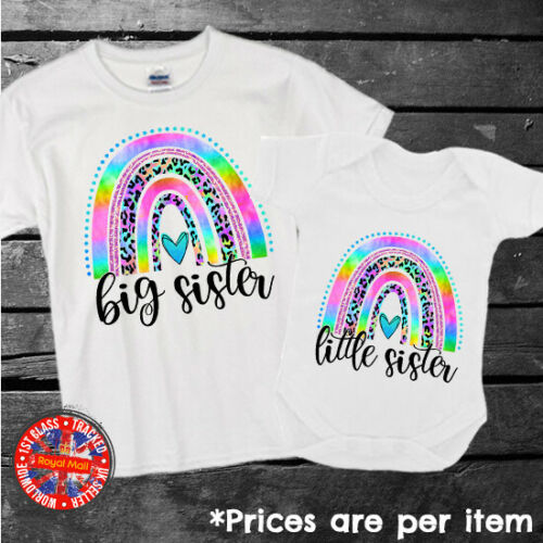 Big Sister & Little Sister Rainbow Matching T-shirt Bodysuit Set