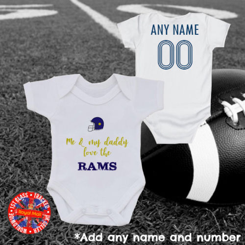 Me & My Daddy Love The Rams Personalised Bodysuit