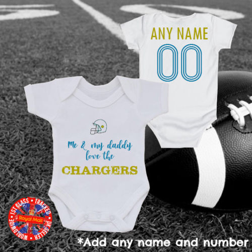 Me & My Daddy Love The Chargers Personalised Bodysuit