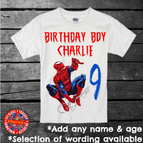 Spiderman Personalised Happy Birthday T-shirt